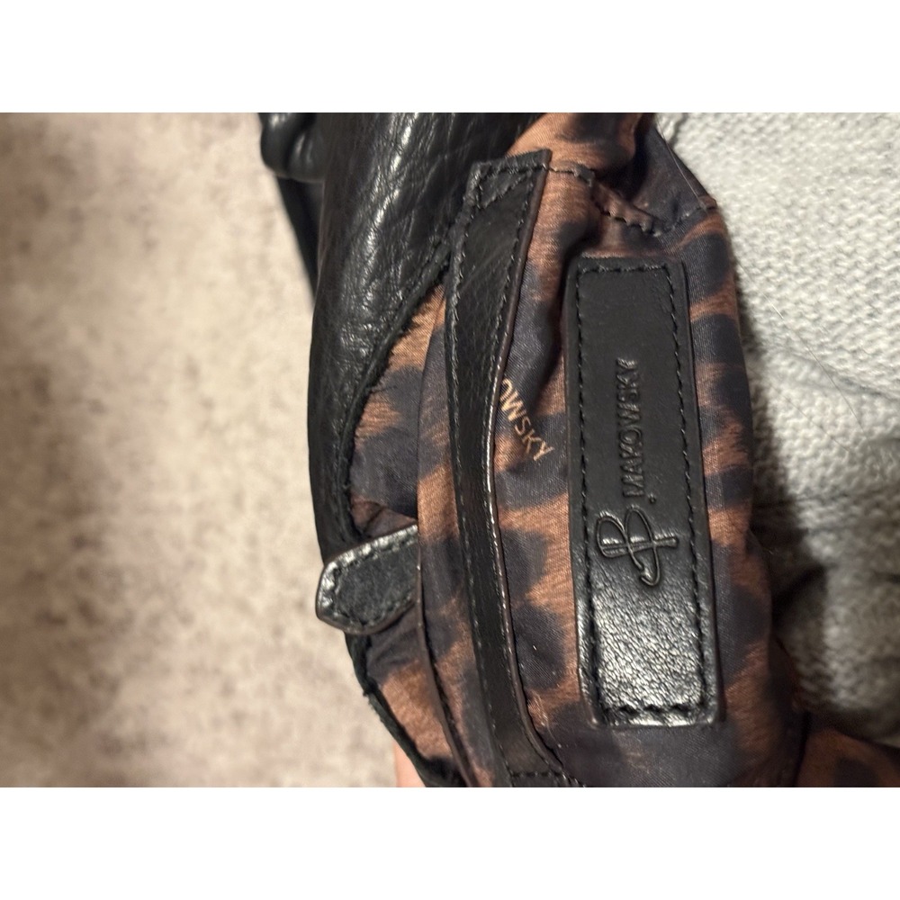 B. Makowsky Black Pebbled Leather Multi Pocket Hobo Bag Y2K Boho Shoulder Purse - Picture 9 of 9